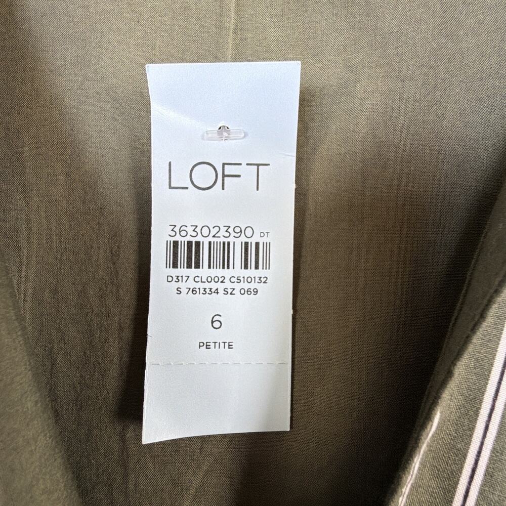 LOFT Striped Wrap Midi Shirtdress 6 petite Capsule Workwear career designer NWT - Picture 9 of 16